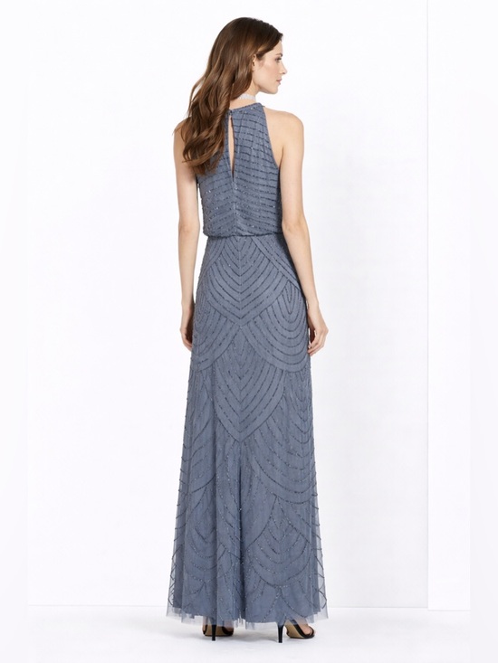 formal evening maxi dresses BABARONI Chiffon Mother of the Bride Dress with V-neck Lace Appliqued 3/4 Sleeves main image 1